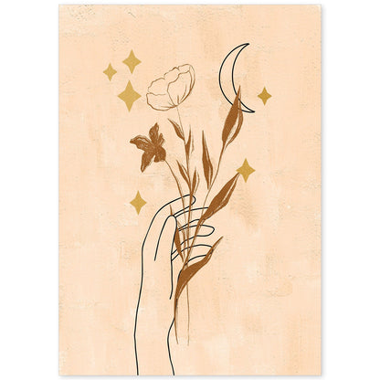 Poster con imágenes místicas, con imágenes de soles y lunas. misticismo, esoterismo, y paganismo. 'Místico 9'.-Artwork-Nacnic-A4-Sin marco-Nacnic Estudio SL