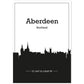 Poster con mapa de Aberdeen - Escocia. Láminas con Skyline de ciudades de Inglaterra e Irlanda con sombra negra.-Artwork-Nacnic-A4-Sin marco-Nacnic Estudio SL