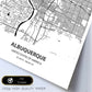 Poster con mapa de Albuquerque - USA. Láminas de ciudades de Estados Unidos con mares y ríos en color negro.-Artwork-Nacnic-Nacnic Estudio SL