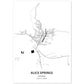 Poster con mapa de Alice Springs - Australia. Láminas de ciudades de Australia con mares y ríos en color negro.-Artwork-Nacnic-A4-Sin marco-Nacnic Estudio SL