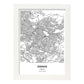 Poster con mapa de Amman - Jordania. Láminas de ciudades de Oriente Medio con mares y ríos en color negro.-Artwork-Nacnic-A3-Marco Blanco-Nacnic Estudio SL