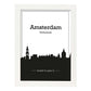 Poster con mapa de Amsterdam - Holanda. Láminas con Skyline de ciudades de Europa con sombra negra.-Artwork-Nacnic-A3-Marco Blanco-Nacnic Estudio SL