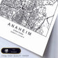 Poster con mapa de Anaheim. Lámina de Estados Unidos, con imágenes de mapas y carreteras-Artwork-Nacnic-Nacnic Estudio SL