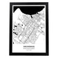 Poster con mapa de Anchorage - USA. Láminas de ciudades de Estados Unidos con mares y ríos en color negro.-Artwork-Nacnic-A3-Marco Negro-Nacnic Estudio SL