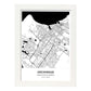 Poster con mapa de Anchorage - USA. Láminas de ciudades de Estados Unidos con mares y ríos en color negro.-Artwork-Nacnic-A4-Marco Blanco-Nacnic Estudio SL