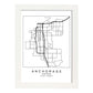 Poster con mapa de Anchorage. Lámina de Estados Unidos, con imágenes de mapas y carreteras-Artwork-Nacnic-A4-Marco Blanco-Nacnic Estudio SL