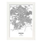 Poster con mapa de Ankara - Turkey. Láminas de ciudades de Oriente Medio con mares y ríos en color negro.-Artwork-Nacnic-A4-Marco Blanco-Nacnic Estudio SL