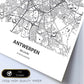 Poster con mapa de Antwerpen - Belgica. Láminas de ciudades de Holanda y Bélgica con mares y ríos en color negro.-Artwork-Nacnic-Nacnic Estudio SL
