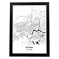 Poster con mapa de Astana - Kazajistán. Láminas de ciudades de Asia con mares y ríos en color negro.-Artwork-Nacnic-A4-Marco Negro-Nacnic Estudio SL