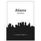 Poster con mapa de Atlanta - USA. Láminas con Skyline de ciudades de Estados Unidos, Canada, Mexico con sombra negra.-Artwork-Nacnic-A4-Sin marco-Nacnic Estudio SL