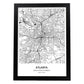 Poster con mapa de Atlanta - USA. Láminas de ciudades de Estados Unidos con mares y ríos en color negro.-Artwork-Nacnic-A3-Marco Negro-Nacnic Estudio SL