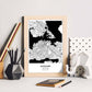 Poster con mapa de Auckland - Nueva Zelanda. Láminas de ciudades de Australia con mares y ríos en color negro.-Artwork-Nacnic-Nacnic Estudio SL