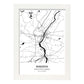 Poster con mapa de Augusta - USA. Láminas de ciudades de Estados Unidos con mares y ríos en color negro.-Artwork-Nacnic-A3-Marco Blanco-Nacnic Estudio SL
