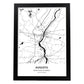 Poster con mapa de Augusta - USA. Láminas de ciudades de Estados Unidos con mares y ríos en color negro.-Artwork-Nacnic-A3-Marco Negro-Nacnic Estudio SL