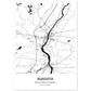 Poster con mapa de Augusta - USA. Láminas de ciudades de Estados Unidos con mares y ríos en color negro.-Artwork-Nacnic-A4-Sin marco-Nacnic Estudio SL
