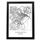 Poster con mapa de Augusta. Lámina de Estados Unidos, con imágenes de mapas y carreteras-Artwork-Nacnic-A3-Marco Negro-Nacnic Estudio SL