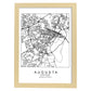 Poster con mapa de Augusta. Lámina de Estados Unidos, con imágenes de mapas y carreteras-Artwork-Nacnic-A4-Marco Madera clara-Nacnic Estudio SL
