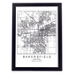Poster con mapa de Bakersfield. Lámina de Estados Unidos, con imágenes de mapas y carreteras-Artwork-Nacnic-A4-Marco Negro-Nacnic Estudio SL