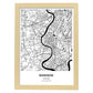 Poster con mapa de Bangkok - Tailandia. Láminas de ciudades de Asia con mares y ríos en color negro.-Artwork-Nacnic-A4-Marco Madera clara-Nacnic Estudio SL