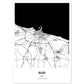 Poster con mapa de Bari - Italia. Láminas de ciudades de Italia con mares y ríos en color negro.-Artwork-Nacnic-A4-Sin marco-Nacnic Estudio SL
