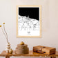 Poster con mapa de Bari - Italia. Láminas de ciudades de Italia con mares y ríos en color negro.-Artwork-Nacnic-Nacnic Estudio SL