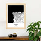 Poster con mapa de Beirut - Libano. Láminas de ciudades de África con mares y ríos en color negro.-Artwork-Nacnic-Nacnic Estudio SL