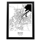 Poster con mapa de Belfast - Reino Unido. Láminas de ciudades de Reino Unido con mares y ríos en color negro.-Artwork-Nacnic-A3-Marco Negro-Nacnic Estudio SL