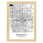 Poster con mapa de Belgrade - Serbia. Láminas de ciudades de Europa con mares y ríos en color negro.-Artwork-Nacnic-A3-Marco Madera clara-Nacnic Estudio SL