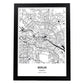Poster con mapa de Berlin - Alemania. Láminas de ciudades de Alemania con mares y ríos en color negro.-Artwork-Nacnic-A4-Marco Negro-Nacnic Estudio SL