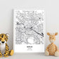 Poster con mapa de Berlin - Alemania. Láminas de ciudades de Alemania con mares y ríos en color negro.-Artwork-Nacnic-Nacnic Estudio SL