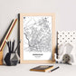 Poster con mapa de Birmingham - Reino Unido. Láminas de ciudades de Reino Unido con mares y ríos en color negro.-Artwork-Nacnic-Nacnic Estudio SL