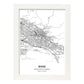 Poster con mapa de Boise - USA. Láminas de ciudades de Estados Unidos con mares y ríos en color negro.-Artwork-Nacnic-A3-Marco Blanco-Nacnic Estudio SL