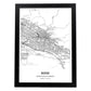 Poster con mapa de Boise - USA. Láminas de ciudades de Estados Unidos con mares y ríos en color negro.-Artwork-Nacnic-A3-Marco Negro-Nacnic Estudio SL