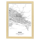 Poster con mapa de Boise - USA. Láminas de ciudades de Estados Unidos con mares y ríos en color negro.-Artwork-Nacnic-A4-Marco Madera clara-Nacnic Estudio SL