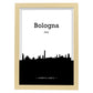 Poster con mapa de Bologna - Italia. Láminas con Skyline de ciudades de Italia con sombra negra.-Artwork-Nacnic-A3-Marco Madera clara-Nacnic Estudio SL