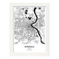 Poster con mapa de Bordeaux - Francia. Láminas de ciudades de Francia con mares y ríos en color negro.-Artwork-Nacnic-A4-Marco Blanco-Nacnic Estudio SL