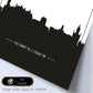 Poster con mapa de Bradford - Inglaterra. Láminas con Skyline de ciudades de Inglaterra e Irlanda con sombra negra.-Artwork-Nacnic-Nacnic Estudio SL