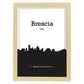 Poster con mapa de Brescia - Italia. Láminas con Skyline de ciudades de Italia con sombra negra.-Artwork-Nacnic-A3-Marco Madera clara-Nacnic Estudio SL