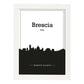 Poster con mapa de Brescia - Italia. Láminas con Skyline de ciudades de Italia con sombra negra.-Artwork-Nacnic-A4-Marco Blanco-Nacnic Estudio SL