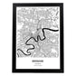 Poster con mapa de Brisbane - Australia. Láminas de ciudades de Australia con mares y ríos en color negro.-Artwork-Nacnic-A4-Marco Negro-Nacnic Estudio SL