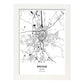 Poster con mapa de Brugge - Belgica. Láminas de ciudades de Holanda y Bélgica con mares y ríos en color negro.-Artwork-Nacnic-A3-Marco Blanco-Nacnic Estudio SL