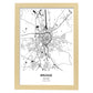 Poster con mapa de Brugge - Belgica. Láminas de ciudades de Holanda y Bélgica con mares y ríos en color negro.-Artwork-Nacnic-A3-Marco Madera clara-Nacnic Estudio SL