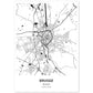 Poster con mapa de Brugge - Belgica. Láminas de ciudades de Holanda y Bélgica con mares y ríos en color negro.-Artwork-Nacnic-A4-Sin marco-Nacnic Estudio SL