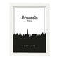 Poster con mapa de Brussels - Belgica. Láminas con Skyline de ciudades de Europa con sombra negra.-Artwork-Nacnic-A3-Marco Blanco-Nacnic Estudio SL