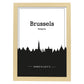 Poster con mapa de Brussels - Belgica. Láminas con Skyline de ciudades de Europa con sombra negra.-Artwork-Nacnic-A4-Marco Madera clara-Nacnic Estudio SL