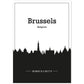 Poster con mapa de Brussels - Belgica. Láminas con Skyline de ciudades de Europa con sombra negra.-Artwork-Nacnic-A4-Sin marco-Nacnic Estudio SL