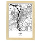 Poster con mapa de Cairo - Egipto. Láminas de ciudades de África con mares y ríos en color negro.-Artwork-Nacnic-A3-Marco Madera clara-Nacnic Estudio SL