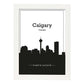 Poster con mapa de Calgary - Canada. Láminas con Skyline de ciudades de Estados Unidos, Canada, Mexico con sombra negra.-Artwork-Nacnic-A3-Marco Blanco-Nacnic Estudio SL