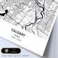 Poster con mapa de Calgary - Canada. Láminas de ciudades de Canada con mares y ríos en color negro.-Artwork-Nacnic-Nacnic Estudio SL