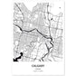 Poster con mapa de Calgary - Canada. Láminas de ciudades de Canada con mares y ríos en color negro.-Artwork-Nacnic-A4-Sin marco-Nacnic Estudio SL
